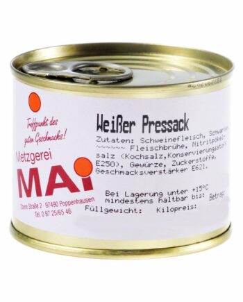 Weißer Pressack Dose 200g